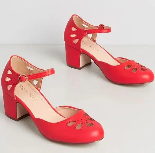 Chase and Chloe NEW Walk Off With My Heart Ankle Strap Heel RED