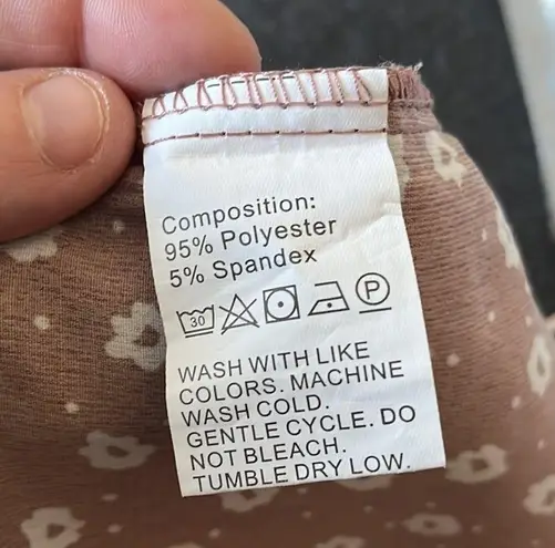 Women’s Mauve Pink Ditsy Floral Flounce Sleeve Ruffle Blouse Large