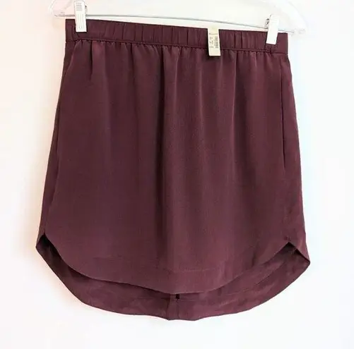 Madewell  NWT burgundy silk skirt Size XS