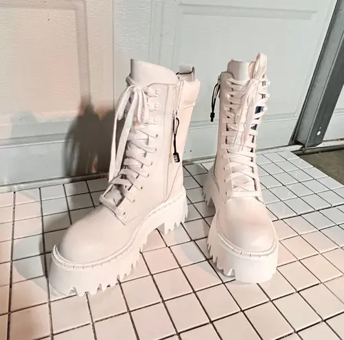 ZARA Lug Sole Leather Lace Up Boot - Image 10