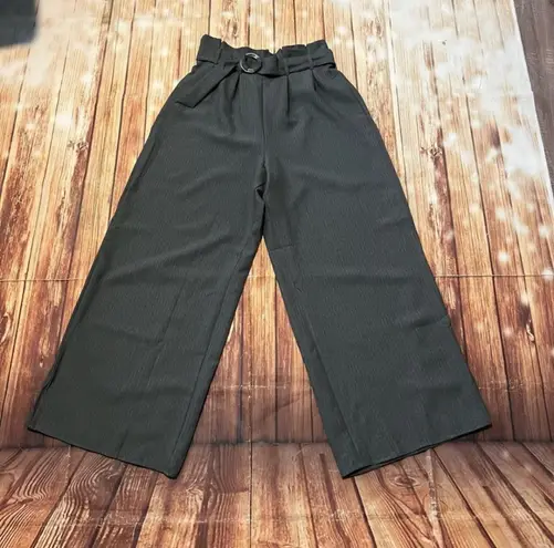 Impulsive Women’s Pinstripe High Waist Wide Leg Pull On Pants Grey Size Large