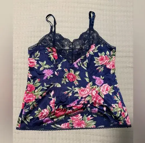 Floral Lace Camisole Top Blue