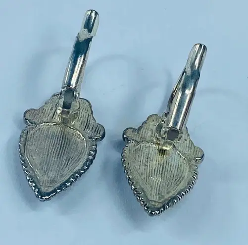 Multicolor Abalone Shell Pierced Earrings in Silver Tone Metal