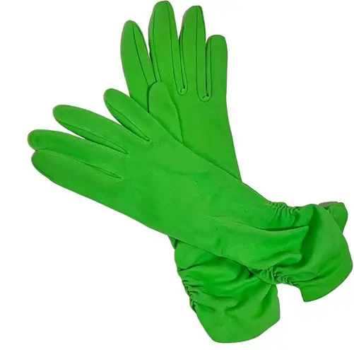 Vintage Neon Green Nylon Forearm Gloves