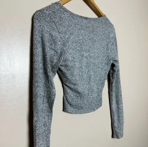 Soul Shaking CLEARANCE! Gray Boutique Wrap Crop Sweater Size S NWT