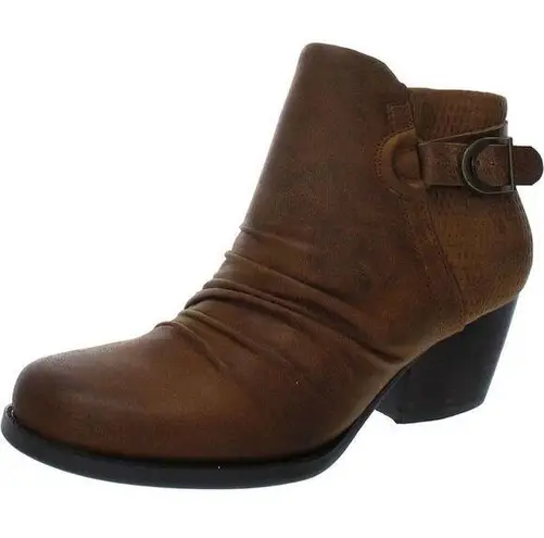 Baretraps  Reinella Size 8M Brown Zip Buckle Heel Ankle Boots Booties B67