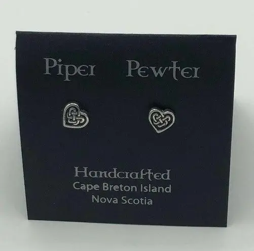 Piper  Pewter Celtic Knot Heart Earrings