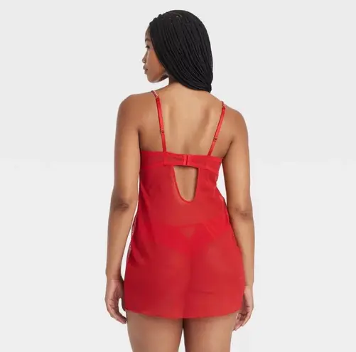 Auden Women's Rhinestone Lingerie Dress - Red