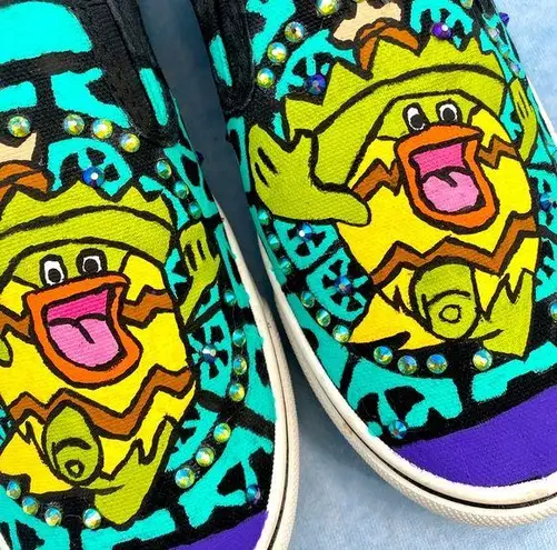 Pokémon LUDICOLO Hand Painted Slip On Shoes 8