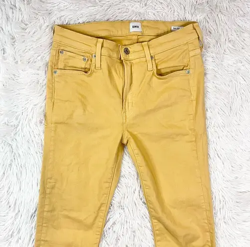 Edwin Women’s Pixie Crop 9” Mid Rise Skinny Jeans 27 Mellow Yellow