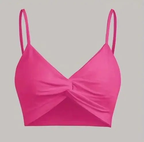 NWOT Solid V Neck Bikini Top, Twisted High