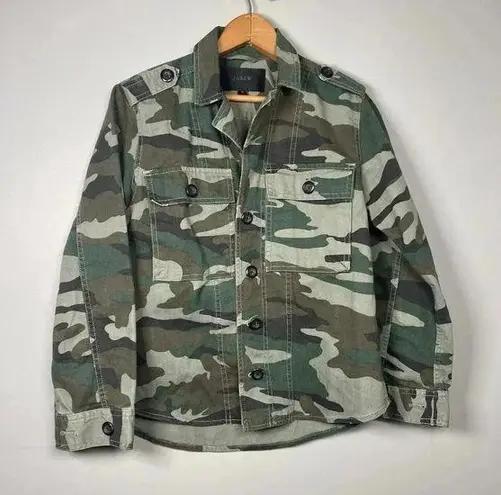 J Crew Camo Utility Shirt 90s Jacket Womens Green Camouflage Size XS