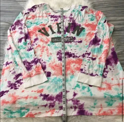 Flirtitude Vibin Long Sleeve Tie Dye Shirt