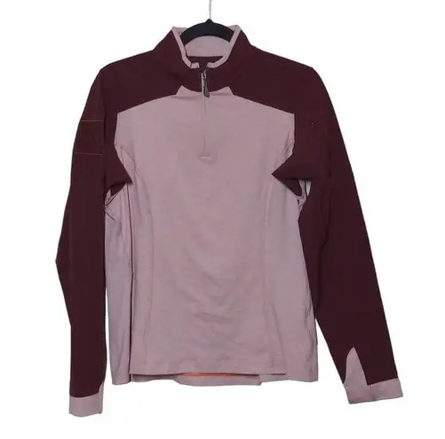 5.11 Tactical Womens Pullover Sweatshirt Red Pink 1/4 Zip Color Block Stretch M