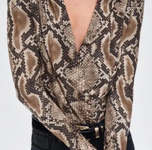 ZARA  Snakeskin Wrap Bodysuit NEW Size Small