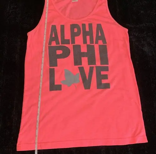 American Apparel Women's Hot Pink Alpha Phi Ivy Leaf Love Tank Top Size Medium