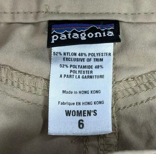 Patagonia  Inter-Continental khaki cropped capri hiking pants women’s size 6