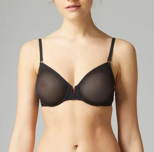 NWOT SIMONE PERELE ROSALIE FULL CUP BRA 18Y314 BLACK 34B Sheer Black Bralette Size undefined