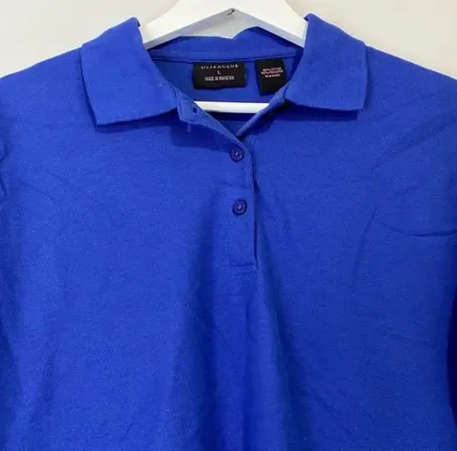 Polo Ultra Club Women’s Button Short Sleeve University Blue Size Large NWT