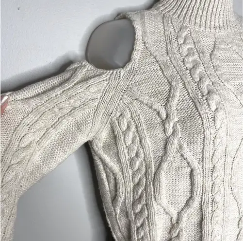 River Island Cable Knit Cold Shoulder Sweater