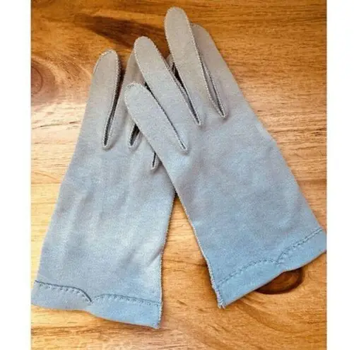 Crescent Vintage Crescendo Ladies Sage Green Leather Tailored Driving Gloves Size 6