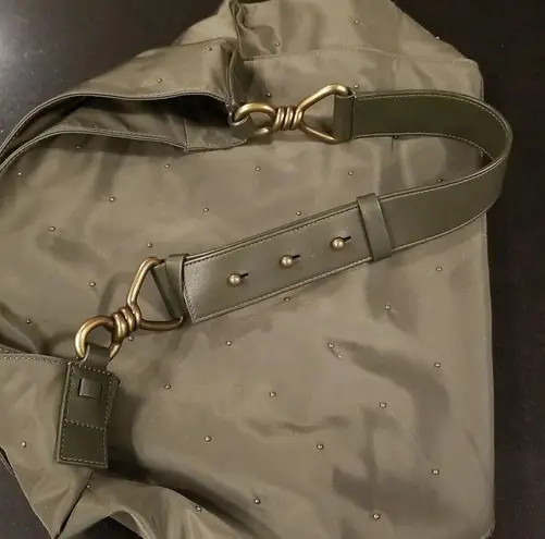 ALLSAINTS ππ Nilo Studs Nylon North/South Tote Bag ~ Khaki Green Studded NWOT