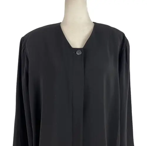 Vintage Hino & Malee Womens Size Medium Minimalist Boxy Oversized Black Jacket