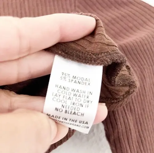 Stillwater Rib Cross Crop Top in Chocolate