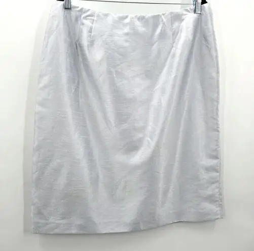 Larry Levine Suits Silver Pencil Zipper Knee Length Bottom Skirt Plus 18