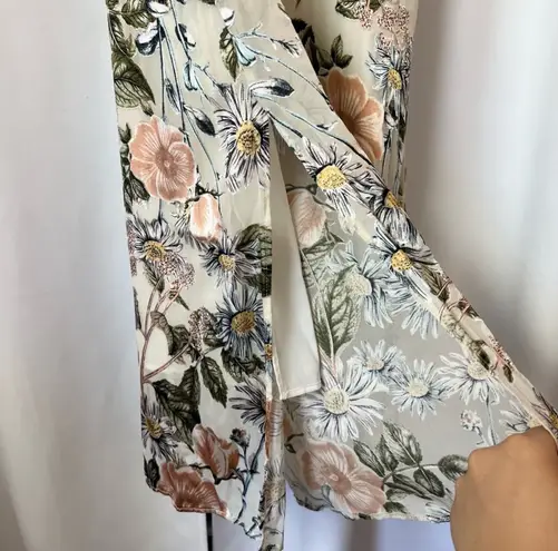 New Summer Floral Print Satin Barbie Sleeveless Midi Dress Size Medium Multi