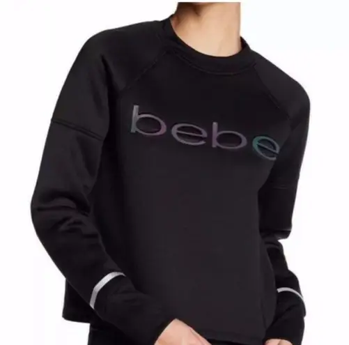 Bebe NWT  Sport Black Scuba Top Black Large