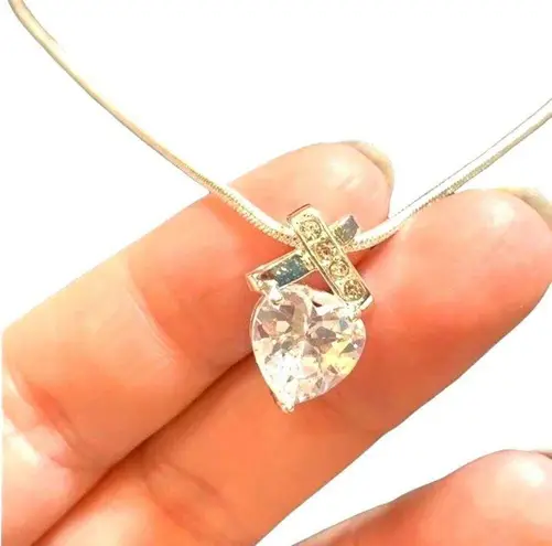 Swarovski Elements Infinity Heart Pendant on Silver Chain Necklace