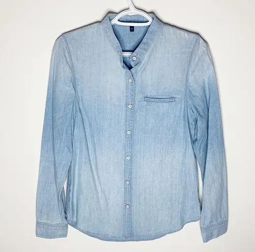 J Brand  fadeaway mandarin collar denim shirt sz S