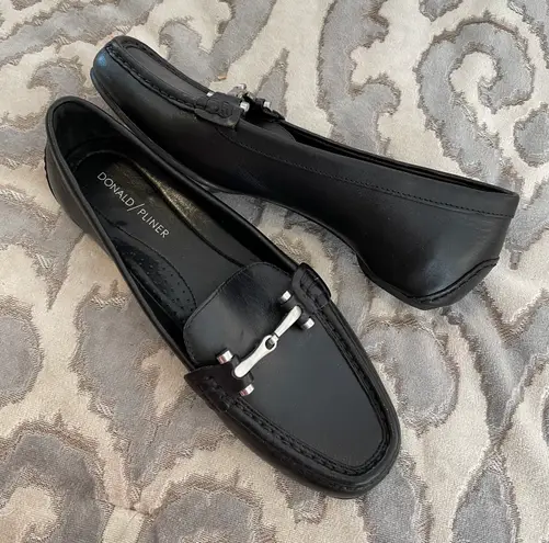 Donald Pliner Donald J. Pliner Black Filo Bit Loafer Flats -7.5 