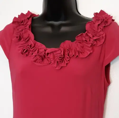 MSK pink ruffle shift dress Size 4