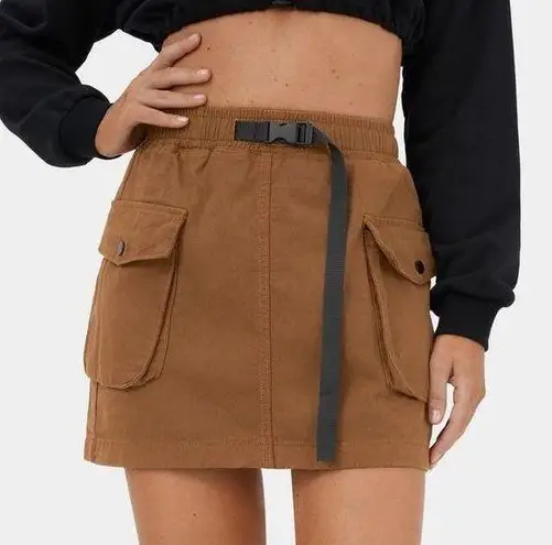 Halara Elastic Waistband Adjustable Side Pocket Mini Cargo Casual Skirt Meerkat