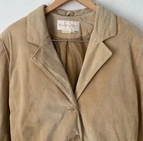 Margaret Godfrey Suede Leather Blazer Jacket Size 10