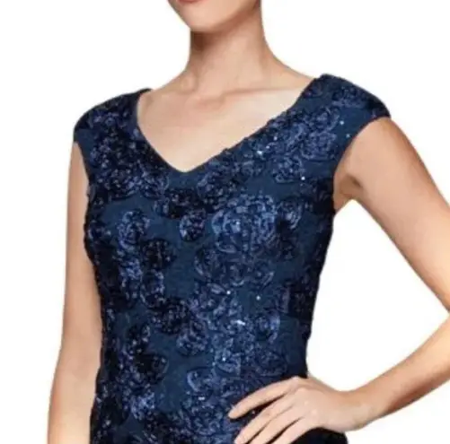 Alex Evenings  ROSETTE & SEQUIN SHEATH DRESS size 10