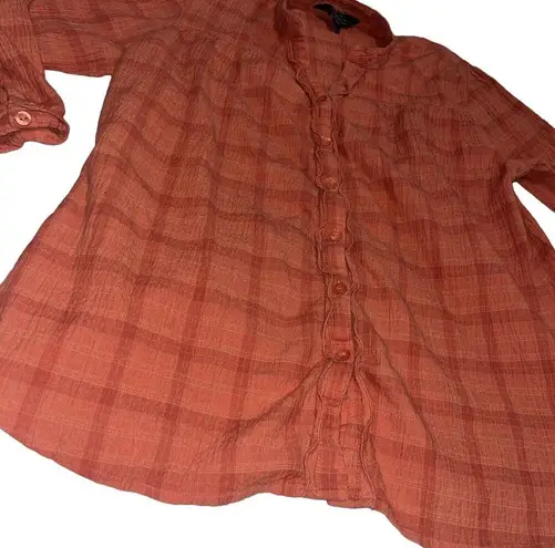 Woolrich Peach XL Women’s Button Up Blouse