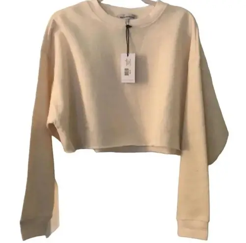 We Wore What NEW Women's Size XL Off White Cropped Sweatshirt