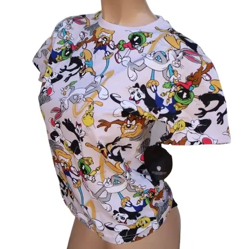 Looney Tunes  Classic Cartoon Characters White Graphic T-Shirt Women's Small