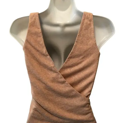 LNA Clothing Margoux Top Size XS In Sesame Faux Wrap Crop Super Soft Sleeveless