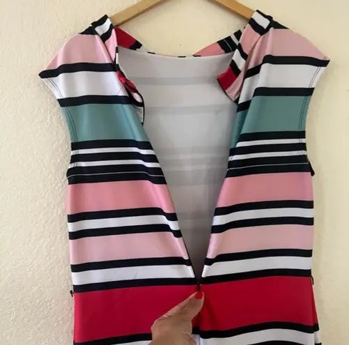 New York And Company Striped Midi Stretch Dress