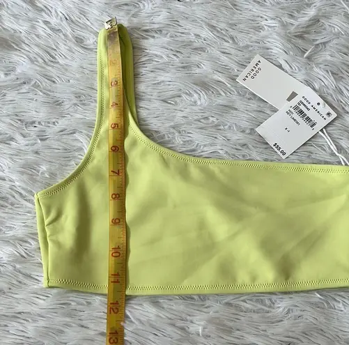 Good American  Scuba Hot Shoulder Bikini Top in Key lime001 size 1/Small