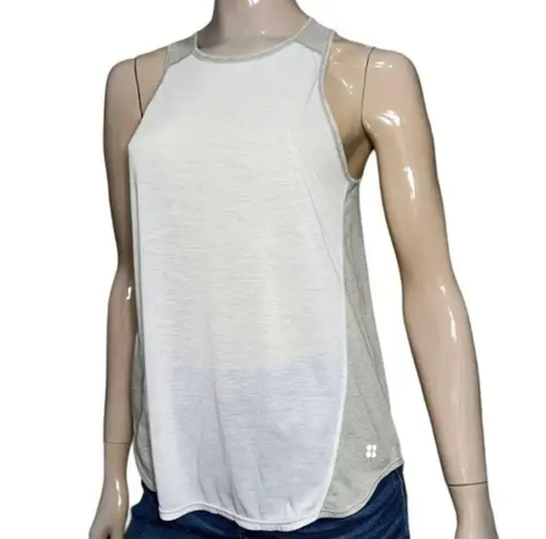 Sweaty Betty  Women’s Size M White Heather Gray Reflective Sleeveless Tank Top