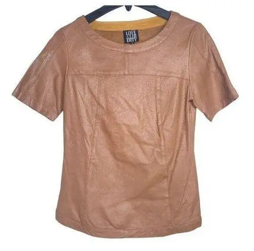 Love & Liberty Lamb Skin Leather Top Brown Tan Size 0