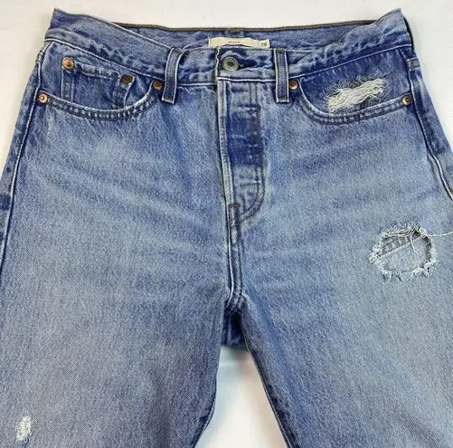 Levi's  Premium Wedgie Straight High Rise Distressed Jeans Size 28"x28" Button