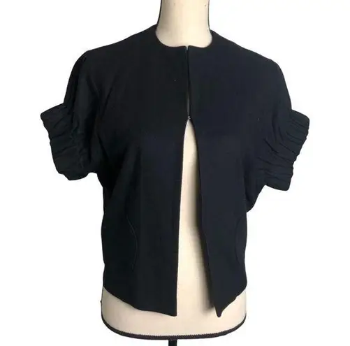 Echo Black Wool Blend Short Sleeve Cropped Jacket Size S/M
