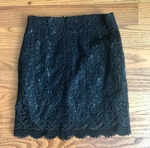 Answer Made in Korea Lace Scalloped Hem Black Pencil Mini Skirt Women’s Size S