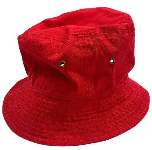 Hand Painted Heart Cherries Red Bucket Hat